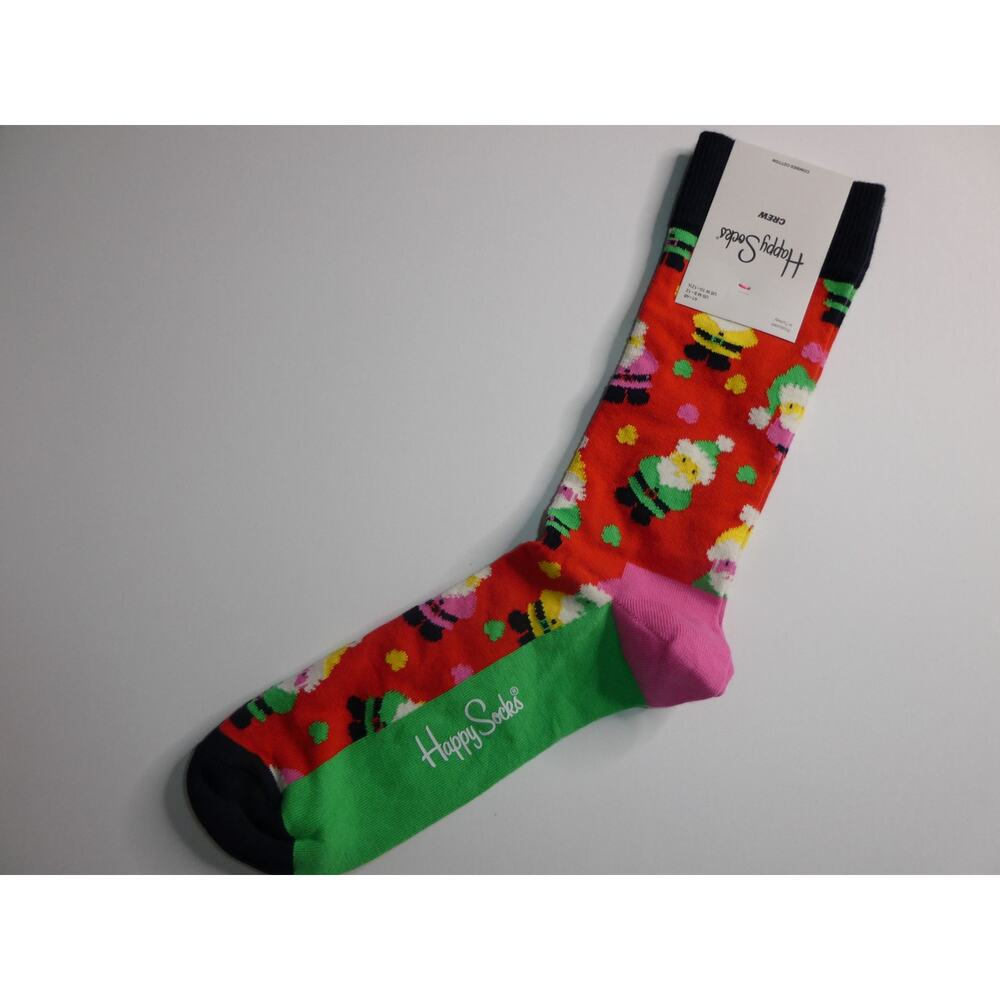 HAPPY SOCKS Santa Gnome crew sock, size 7.5-11.5, brand new